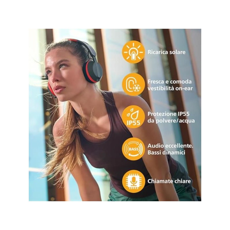 CUFFIA ON-EAR WIRELESS ENER. SOLARE