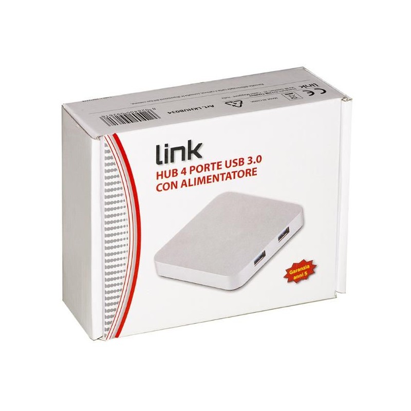 HUB 4 PORTE USB 3.0 CON ALIMENTATOR