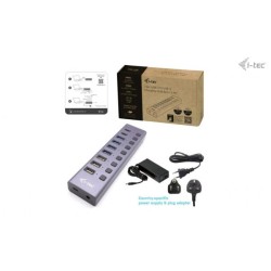 USB3.0/C CHARGHUB9PORTLAN+P.ADAPT60
