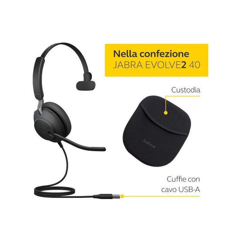 JABRA EVOLVE2 40 USB-A MS MONO ES