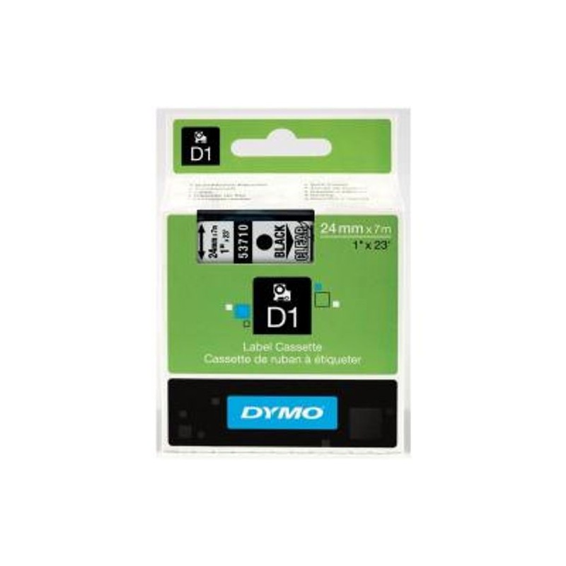 NASTRO D1 24MMX7M NERO/TRASP