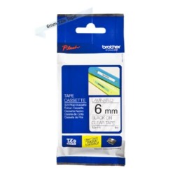 NASTRO DA 6MM NERA SU TRASPARENTE