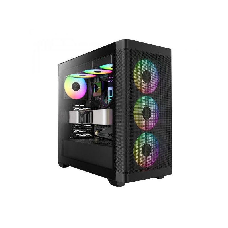 GAMDIAS CASE MID TOWER ATHENA M3 4x120mm PWN FAN ARGB CON 8 PORT HUB