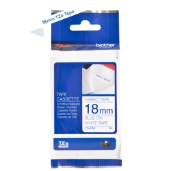 NASTRO TESSUTO  BLU SU BIANCO 18 MM