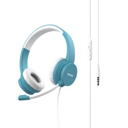 SMARTWORK HEADPHONE CABLE+MIC LBLUE