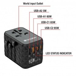 UNIVERSAL TRAVEL ADAPT.GAN III 65W