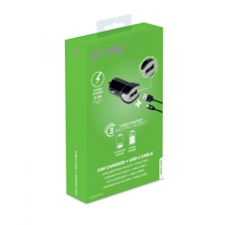 KIT USB CAR CHARGER+USB-C CABLE 12W