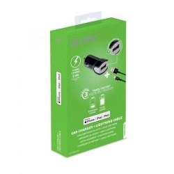 KIT USB CAR CH+LIGHTNING CABLE 12W