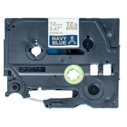 NASTRO IN TESS 12 MM ORO SU BLU 4M