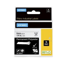 NASTRO 6MMX5.5M POLIESTERE NE/BI