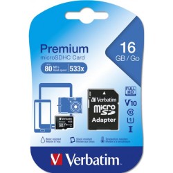 MICRO SDHC -16GB- CLASS 10+ ADATTAT