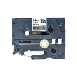 NASTRO TESSUTO NERO SU ARGENTO 24MM