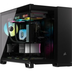 Corsair 2500X Midi Tower Nero (Corsair 2500X Dual Chamber Gaming Case w/ Glass Side & Front, Micro ATX, Mesh Panels, USB-C, Asu
