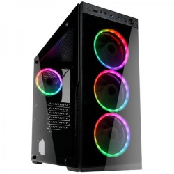 Kolink Horizon Cubierta para PC Midi Tower Nero (Kolink Horizon Midi Tower RGB Gaming Case - Black Tempered Glass)
