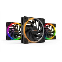 be quiet! Light Wings PWM High Speed Addressable RGB Fan Pack, 120mm, 2500RPM, 4-Pin PWM Fan & 3-Pin ARGB Connectors, Black Fra