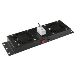 Lanview RAF115BL-UK porta accessori (2 FANS, ANALOG THERMOSTAT - CONTROL FAN MODULE BUILT-IN - UK Plug - Warranty: 24M)